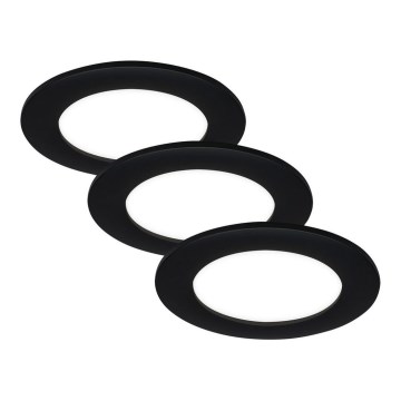 Brilo - SETTI 3x LED Kylpyhuoneen upotettava valo FLAT LED/7W/230V IP44