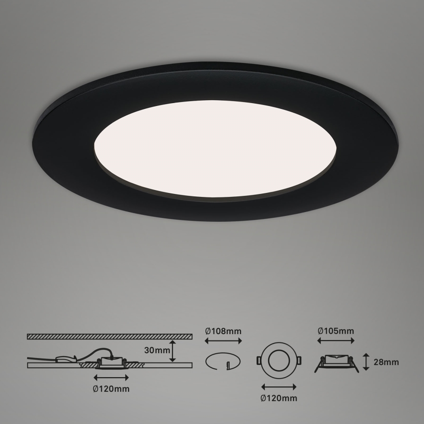 Brilo - SETTI 3x LED Kylpyhuoneen upotettava valo FLAT LED/7W/230V IP44