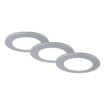 Brilo - SETTI 3x LED Kylpyhuoneen upotettava valo LED/4W/230V IP44 3000/4000K hopea