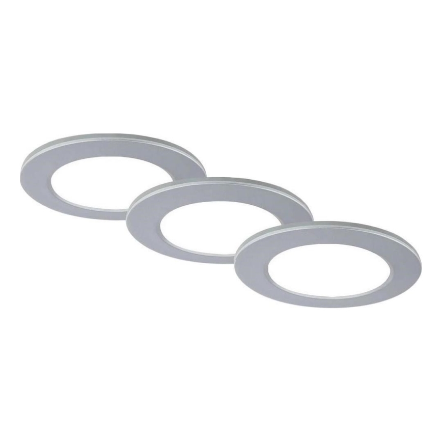 Brilo - SETTI 3x LED Kylpyhuoneen upotettava valo LED/4W/230V IP44 3000/4000K hopea