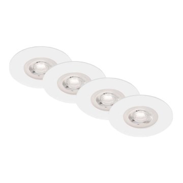 Brilo - SETTI 4x LED Kylpyhuoneen upotettava valo LED/4,9W/230V IP44 valkoinen