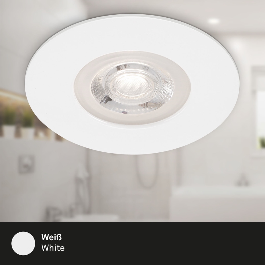 Brilo - SETTI 4x LED Kylpyhuoneen upotettava valo LED/4,9W/230V IP44 valkoinen
