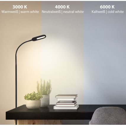 Briloner 1297-015 - LED Himmennettävä joustava lattialamppu LED/6,6W/230V 3000K/4000K/6000K