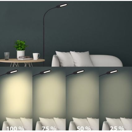 Briloner 1297-015 - LED Himmennettävä joustava lattialamppu LED/6,6W/230V 3000K/4000K/6000K