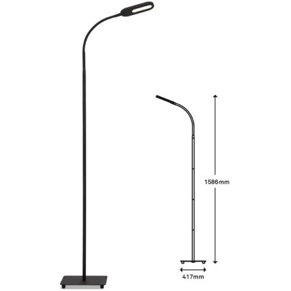 Briloner 1297-015 - LED Himmennettävä joustava lattialamppu LED/6,6W/230V 3000K/4000K/6000K