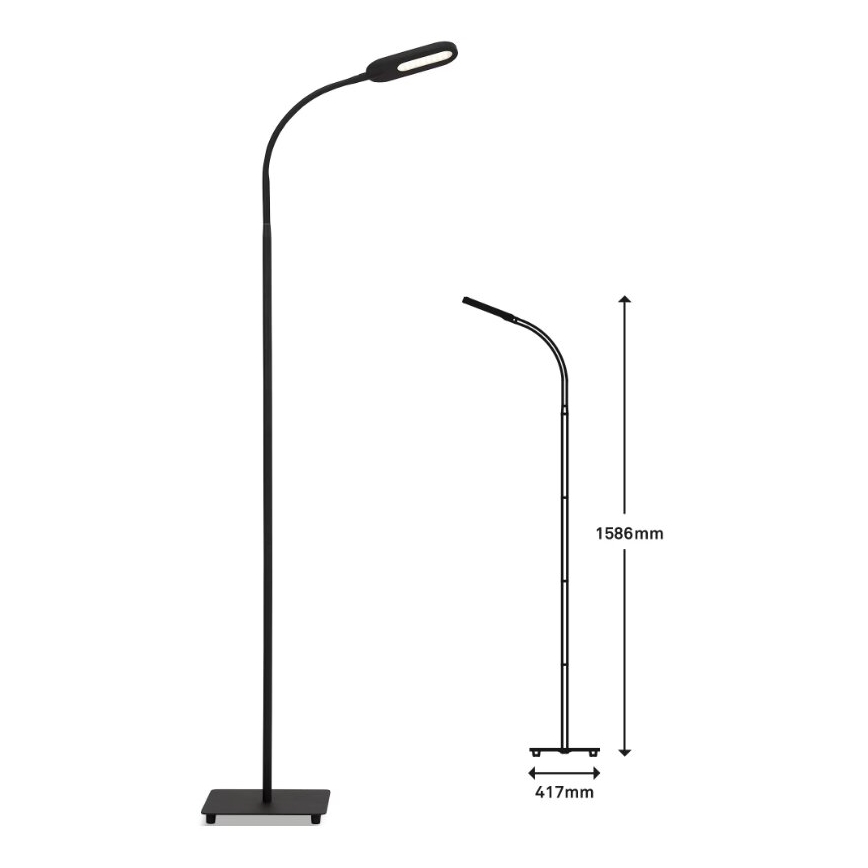 Briloner 1297-015 - LED Himmennettävä joustava lattialamppu LED/6,6W/230V 3000K/4000K/6000K