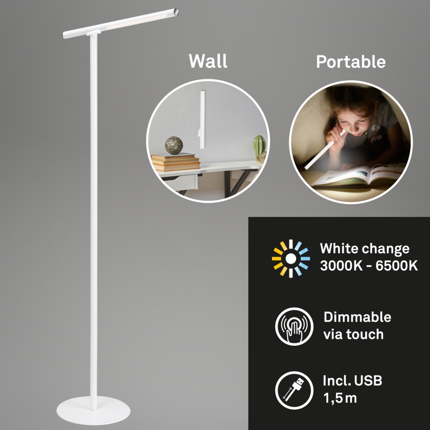 Briloner 1384-016 - LED Himmennettävä kosketus lattialamppu 2in1 EVERYWHERE LED/2,3W/5V