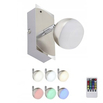 Briloner 2040-012 - LED RGB Himmennettävä kohdevalo 1xLED/3,3W/230V + kauko-ohjaus