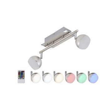 Briloner 2040-022 - LED RGB Himmennettävä kohdevalo 2xLED/3,3W/230V + Kauko-ohjaus