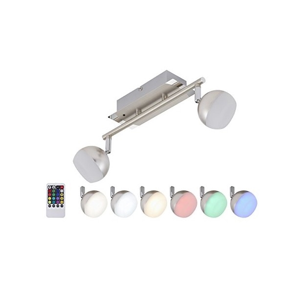 Briloner 2040-022 - LED RGB Himmennettävä kohdevalo 2xLED/3,3W/230V + Kauko-ohjaus