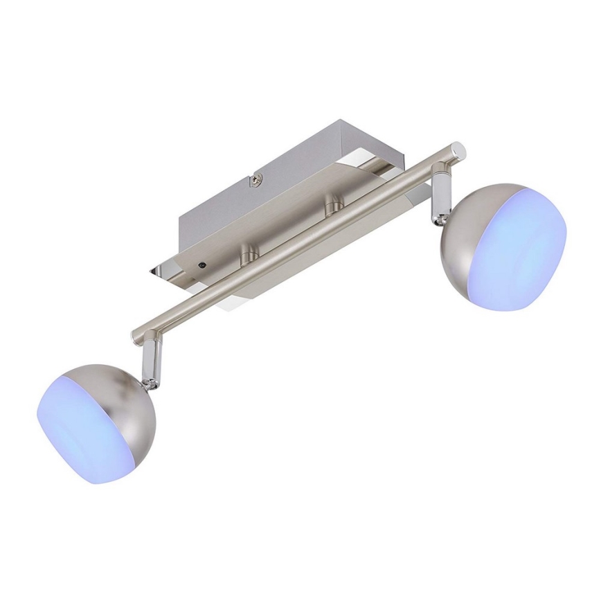Briloner 2040-022 - LED RGB Himmennettävä kohdevalo 2xLED/3,3W/230V + Kauko-ohjaus