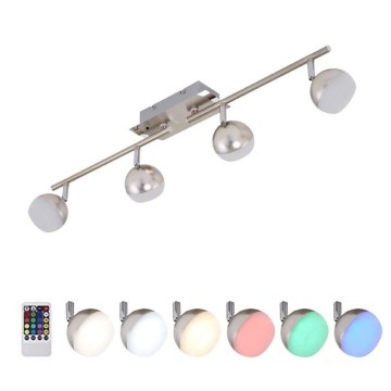Briloner 2040-042 - LED RGB Himmennettävä kohdevalo BAFFLE 4xLED/3,3W/230V + kauko-ohjaus