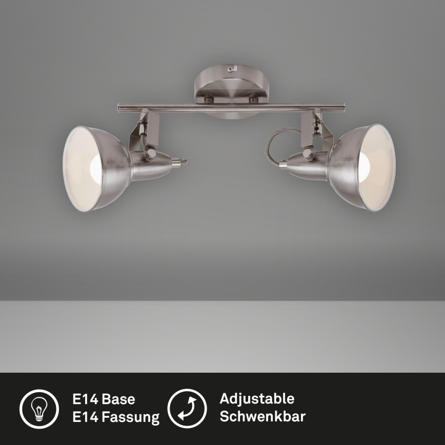 Briloner 2049-022 - Kohdevalo SOFT 2xE14/40W/230V mattakromi
