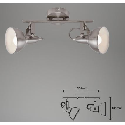 Briloner 2049-022 - Kohdevalo SOFT 2xE14/40W/230V mattakromi