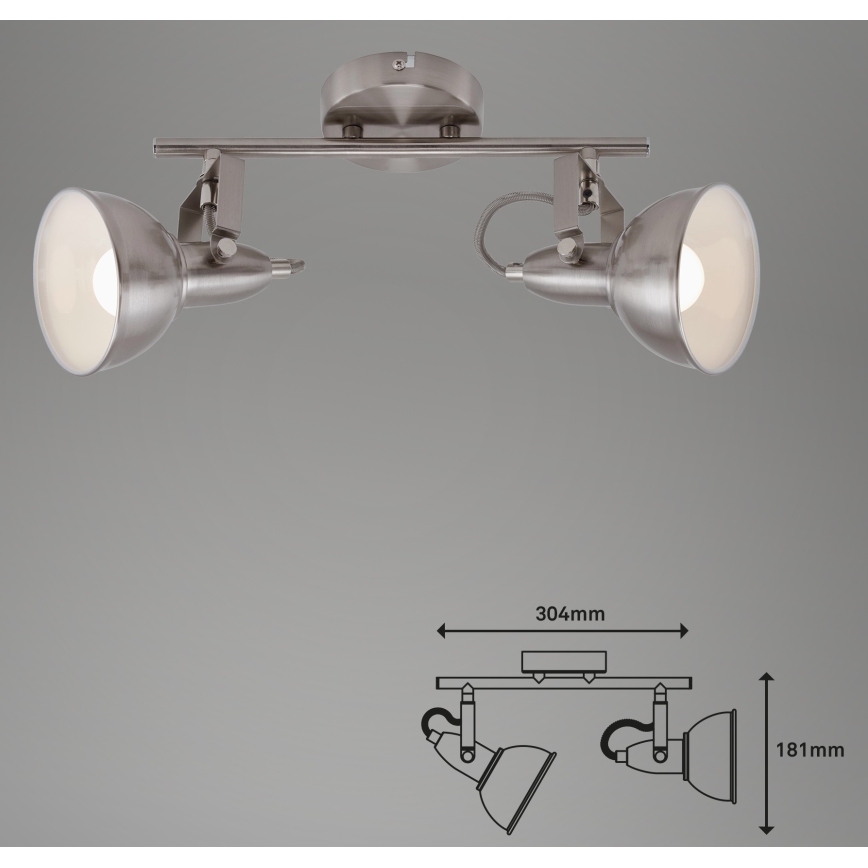 Briloner 2049-022 - Kohdevalo SOFT 2xE14/40W/230V mattakromi