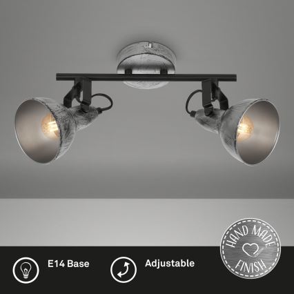 Briloner 2049-024 - Kohdevalo RETRO 2xE14/40W/230V harmaa