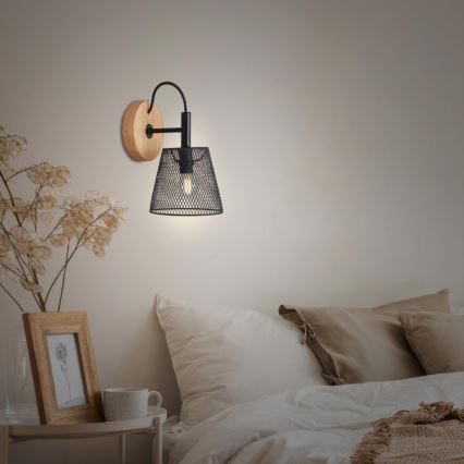 Briloner 2077-015 - Seinävalaisin WOOD & STYLE 1xE14/25W/230V kumipuu