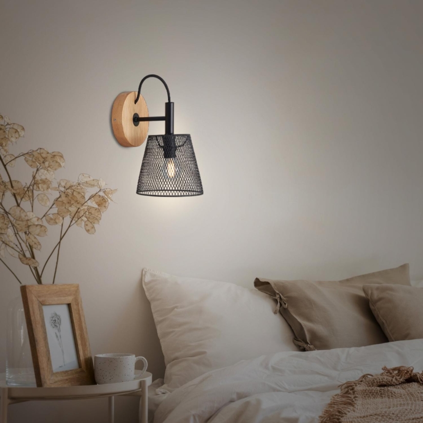 Briloner 2077-015 - Seinävalaisin WOOD & STYLE 1xE14/25W/230V kumipuu