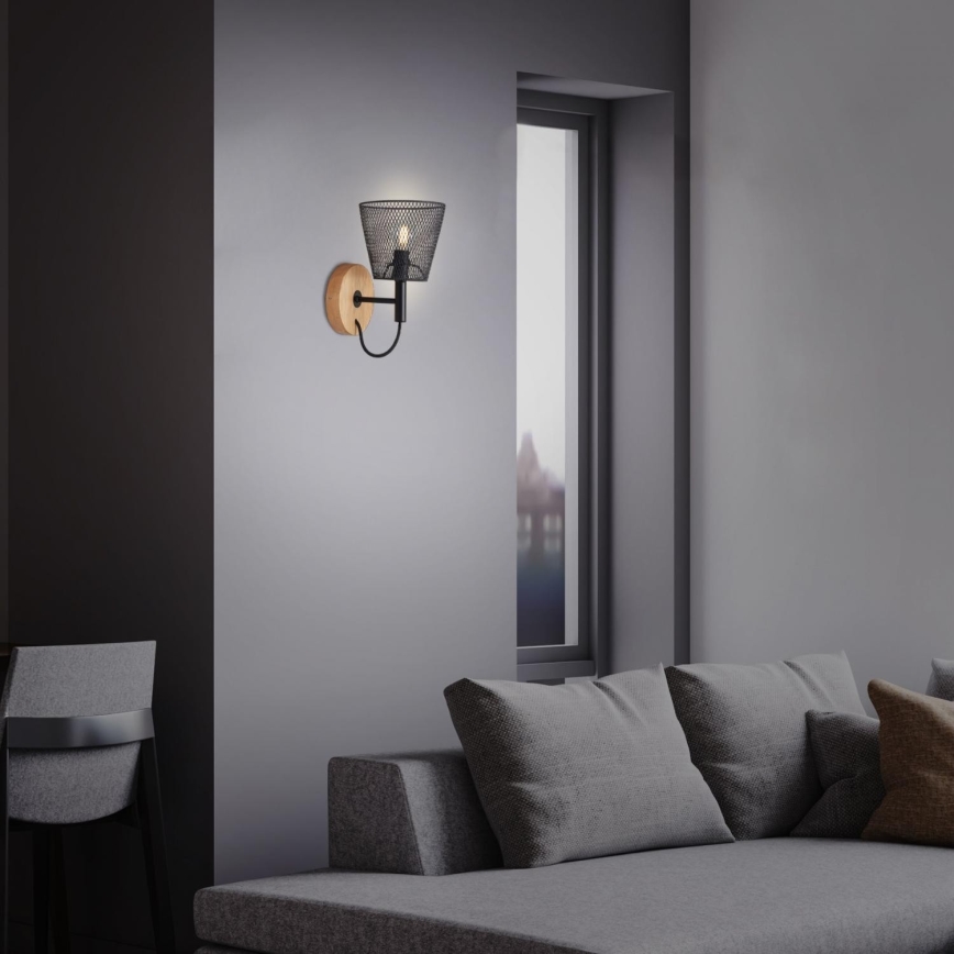 Briloner 2077-015 - Seinävalaisin WOOD & STYLE 1xE14/25W/230V kumipuu