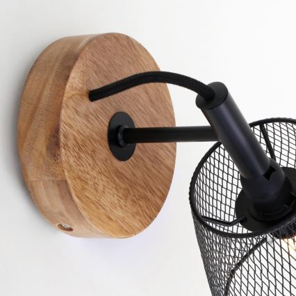 Briloner 2077-015 - Seinävalaisin WOOD & STYLE 1xE14/25W/230V kumipuu