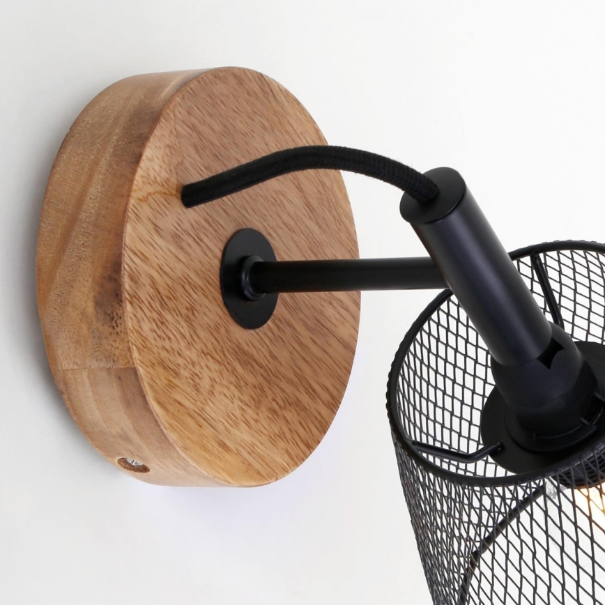 Briloner 2077-015 - Seinävalaisin WOOD & STYLE 1xE14/25W/230V kumipuu