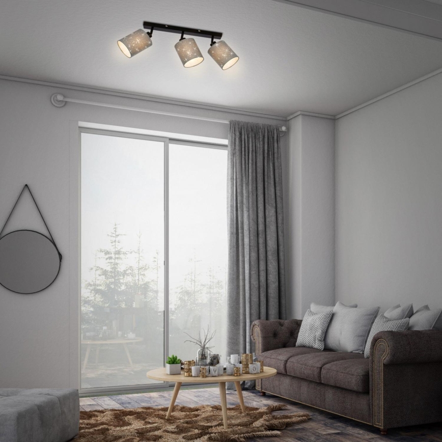 Briloner 2078-034 - Kohdevalo SPOTLIGHT 3xE27/25W/230V harmaa/musta