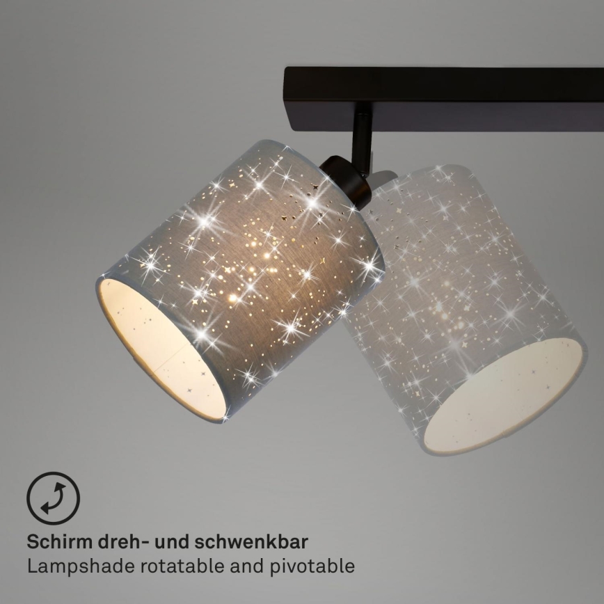 Briloner 2078-034 - Kohdevalo SPOTLIGHT 3xE27/25W/230V harmaa/musta