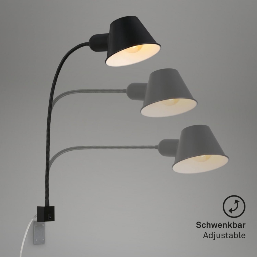 Briloner 2079-015 - Joustava seinälamppu  1xE27/10W/230V musta