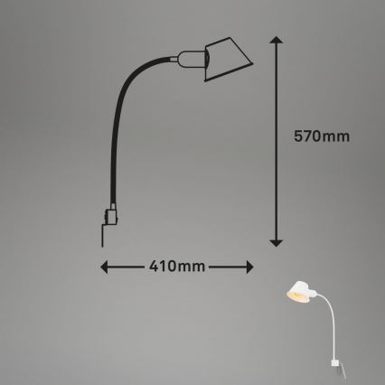 Briloner 2079-016 - Joustava seinälamppu  1xE27/10W/230V valkoinen