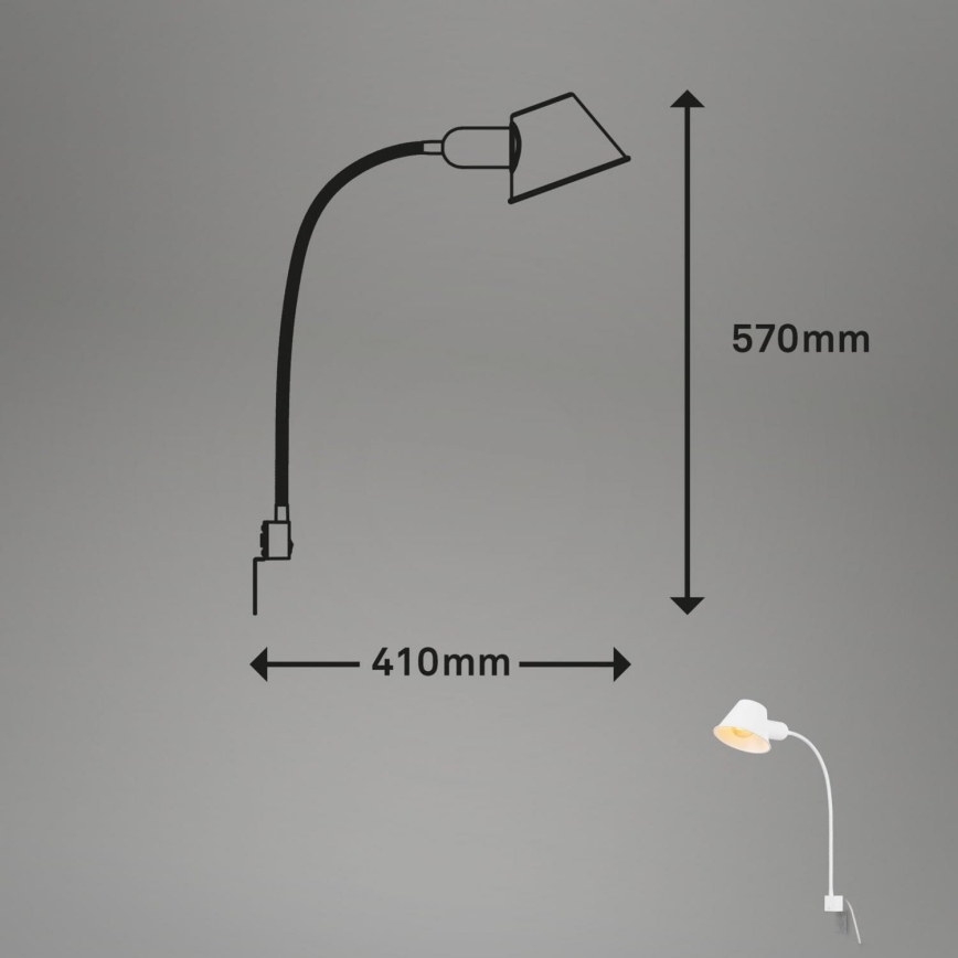 Briloner 2079-016 - Joustava seinälamppu  1xE27/10W/230V valkoinen