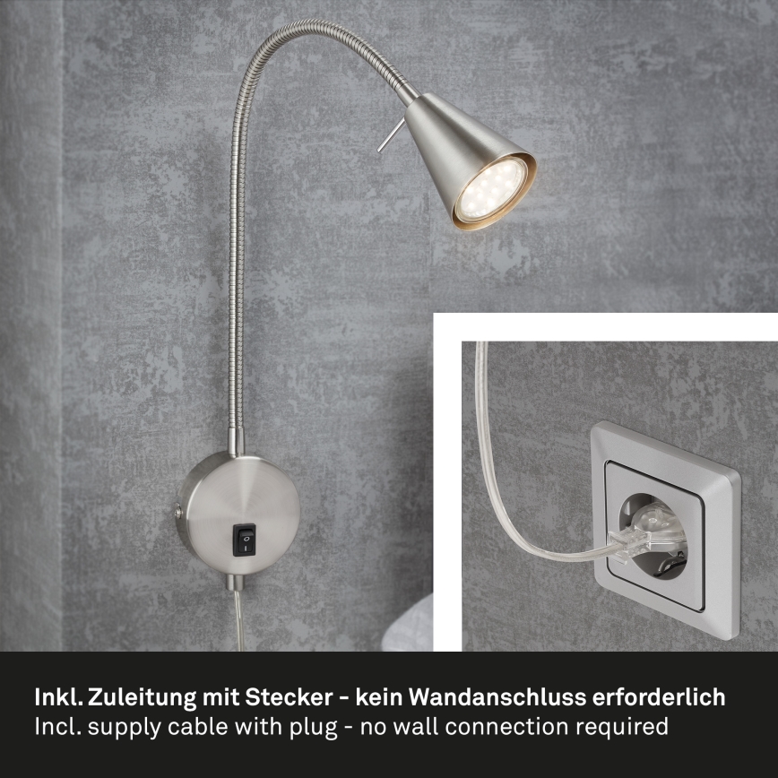 Briloner 2082-012 - LED-seinävalaisin COMFORT LIGHT 1xGU10/5W/230V mattakromi