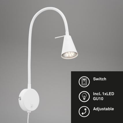 Briloner 2082-016 - LED-seinävalaisin COMFORT LIGHT 1xGU10/5W/230V valkoinen