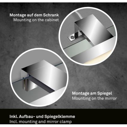 Briloner 2104-018 - Kylpyhuoneen LED-peilivalo DUN LED/5W/230V 30 cm IP44