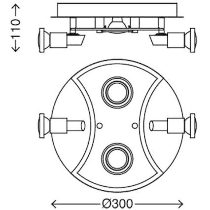 Briloner 2159-048LM - LED-kohdevalaisin SPLASH 4xGU10/3W/230V