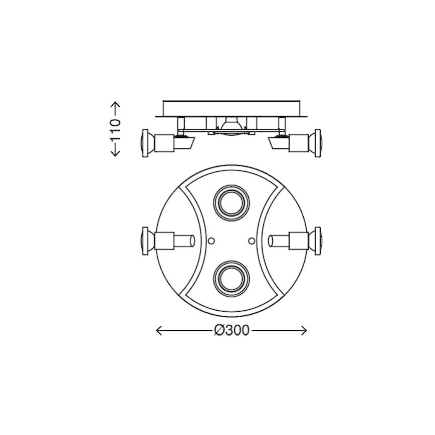 Briloner 2159-048LM - LED-kohdevalaisin SPLASH 4xGU10/3W/230V