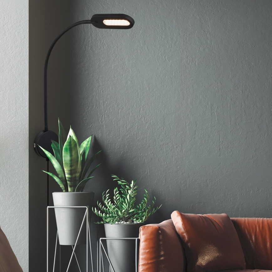 Briloner 2177015 - LED Himmennettävä flexible wall lamppu LED/6W/230V musta