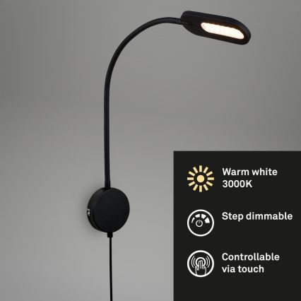 Briloner 2177015 - LED Himmennettävä flexible wall lamppu LED/6W/230V musta