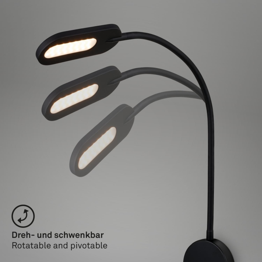 Briloner 2177015 - LED Himmennettävä flexible wall lamppu LED/6W/230V musta