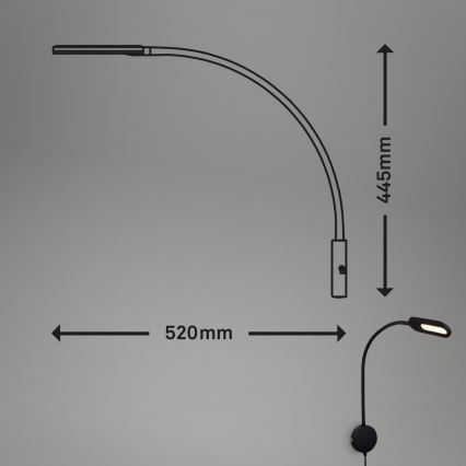 Briloner 2177015 - LED Himmennettävä flexible wall lamppu LED/6W/230V musta
