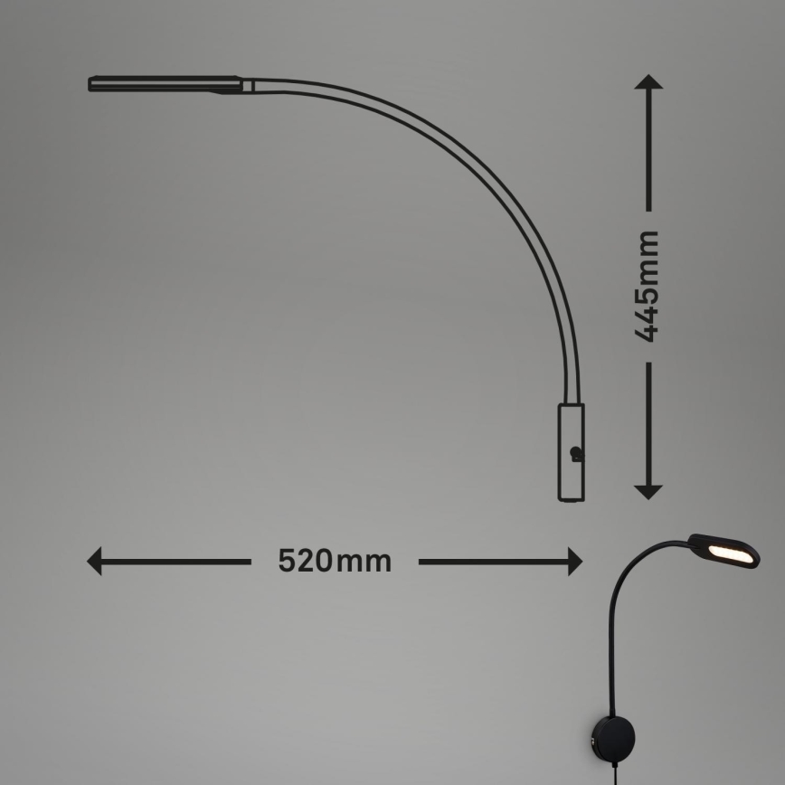 Briloner 2177015 - LED Himmennettävä flexible wall lamppu LED/6W/230V musta