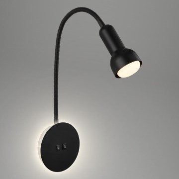 Briloner 2178015 - LED Joustava seinälamppu 1xE14/10W/230V + LED/3W musta
