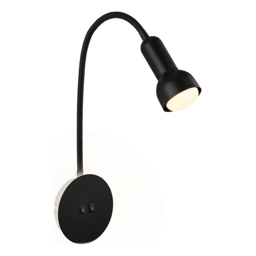 Briloner 2178015 - LED Joustava seinälamppu 1xE14/10W/230V + LED/3W musta
