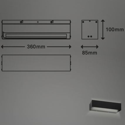 Briloner 2204-015 - LED-ulkoseinävalaisin LED/8W/230V IP44 musta