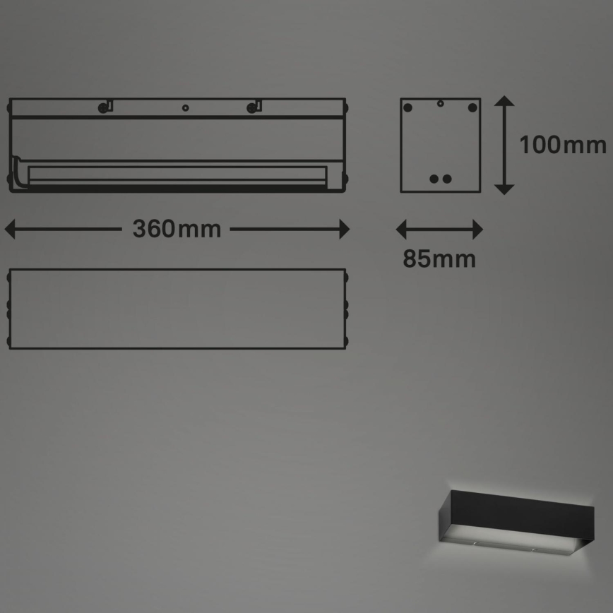 Briloner 2204-015 - LED-ulkoseinävalaisin LED/8W/230V IP44 musta