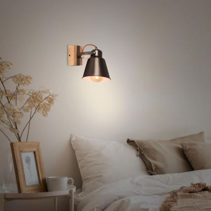 Briloner 2406-014 - Seinäkohdevalo RETRO 1xE27/40W/230V ruskea