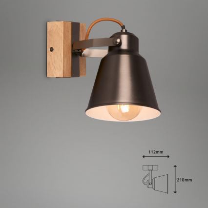 Briloner 2406-014 - Seinäkohdevalo RETRO 1xE27/40W/230V ruskea