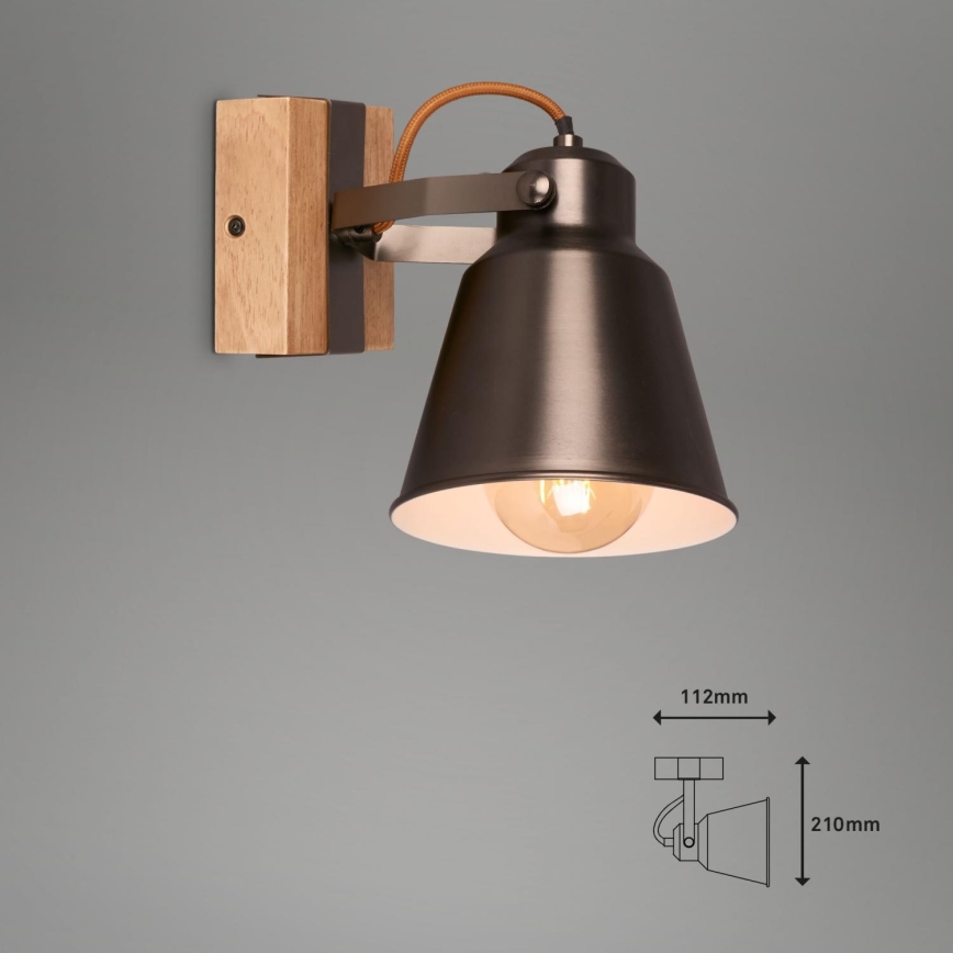 Briloner 2406-014 - Seinäkohdevalo RETRO 1xE27/40W/230V ruskea