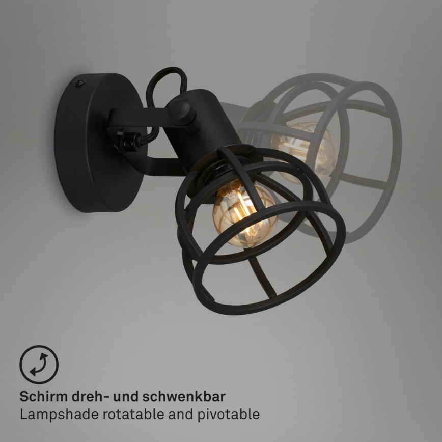 Briloner 2669-015 - Seinäkohdevalo RETRO 1xE14/25W/230V musta