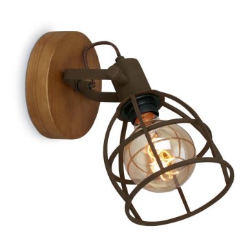 Briloner 2670-014 - Seinäkohdevalo RETRO 1xE27/25W/230V ruskea