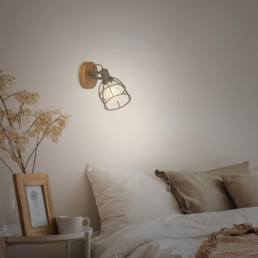 Briloner 2670-014 - Seinäkohdevalo RETRO 1xE27/25W/230V ruskea
